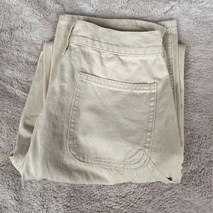 Brandy Melville Straight Leg Cream Corduroy Jeans